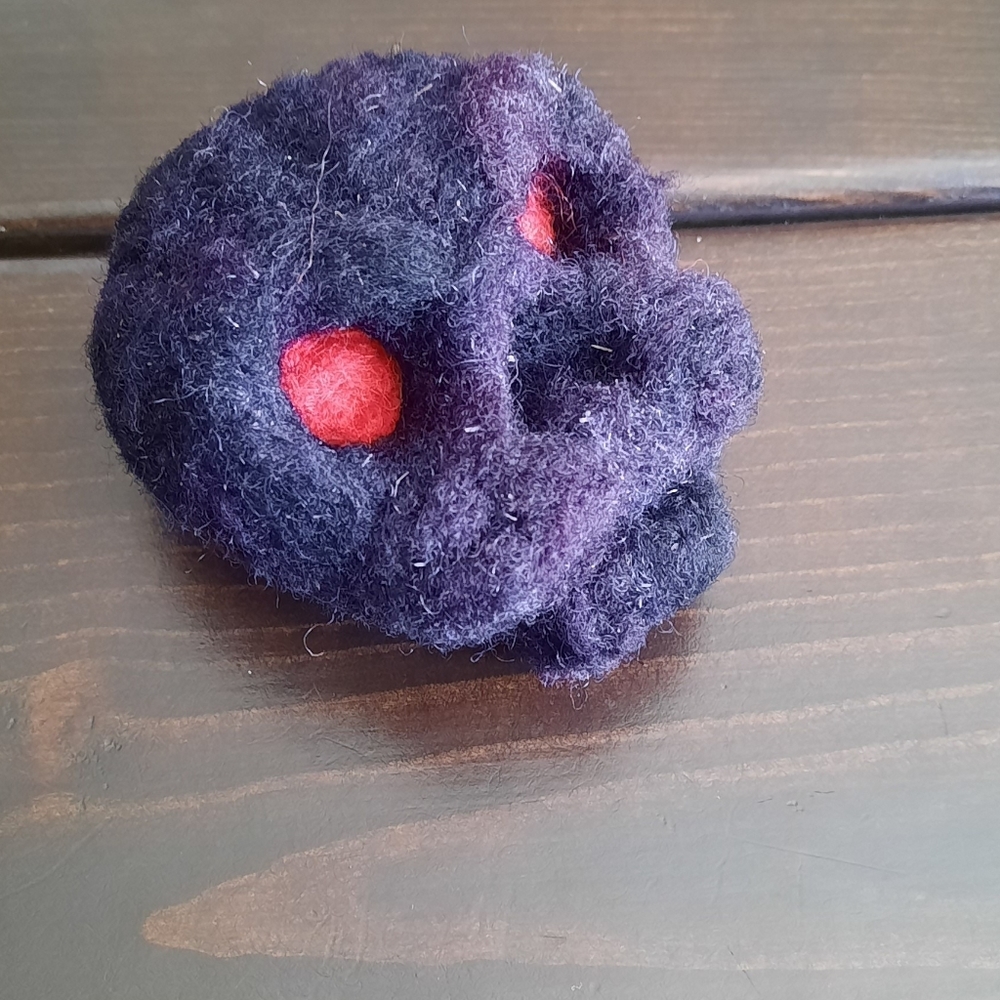 Purple felted skull